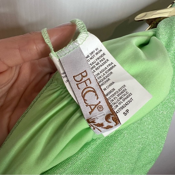 NWT BECCA Glimmer Amira Top and Adela Hipster Two Piece Swimsuit. Size Medium - Picture 10 of 11